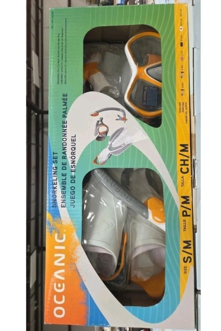 Gray & Orange Snorkeling Set - S/M